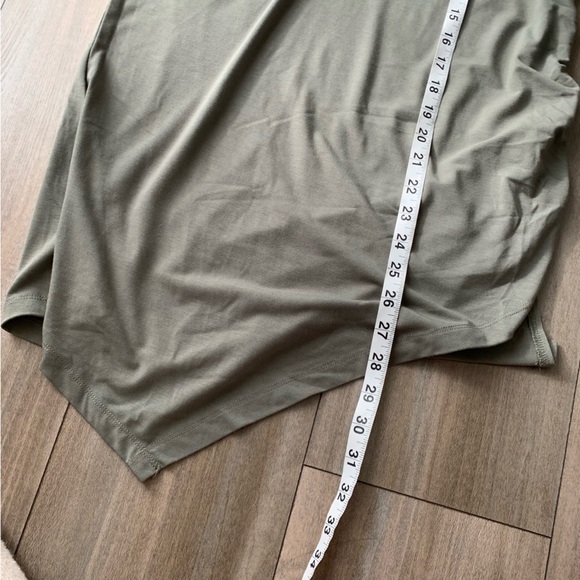 Betabrand Katie long asymmetrical ruched side tunic olive green size large - Picture 6 of 7